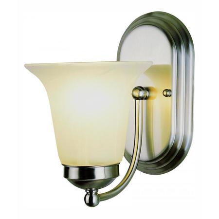 TRANS GLOBE One Light Brushed Nickel White Marbleized Glass Bathroom Sconce 3501 BN